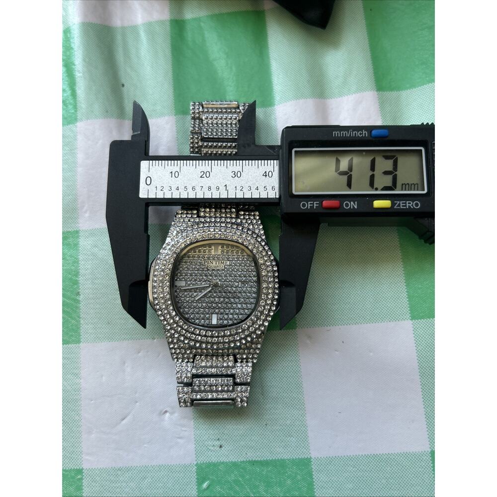 Pin Time All Rhinestone Quartz Watch - Picture 6 of 6